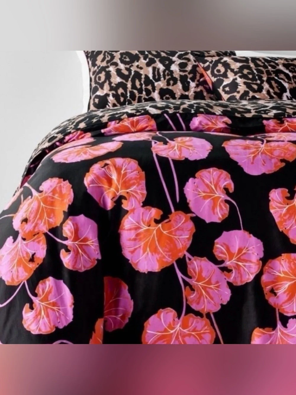 Diane von Furstenberg DVF Target King Reversible Duvet Cover Leopard Waterlily